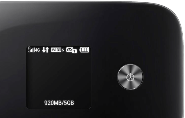 L'écran LCD du hotspot 4G Huawei E5786 par Keyyo
