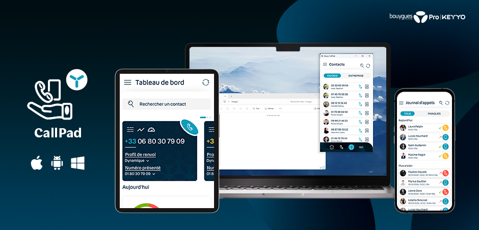 L' application Callpad sur toutes les tailles d'écrans