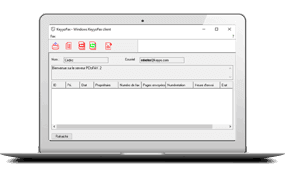 Vue sur l'envoi de fax par mail depuis l'interface de l'application Keyyo Fax