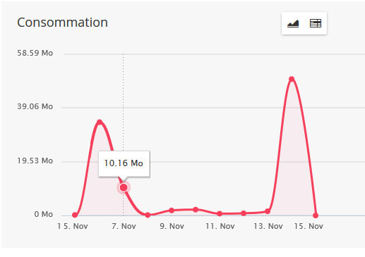 <strong>Les données mobiles (internet)</strong><br />
- Consommations<br />
- Coût